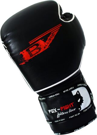 Преміальні боксерські рукавички FOX-FIGHT B7 з натуральної шкіри, 12 OZ, для боксу, муай тай, кікбоксингу, MMA, спарингів та тренувань, чорні