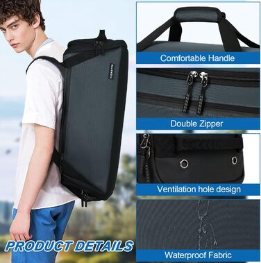 Спортивна сумка FIORETTO 35L з відділенням для взуття та мокрих речей, водонепроникна, для тренувань, спортзалу, подорожей, плавання, сауни, футболу (зелена)