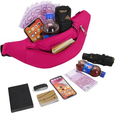 Сумка на пояс жіноча та чоловіча Bauchtasche для спорту, фітнесу, велосипеда. Багатофункціональна сумка-пояс Doggy Bag для телефону, грошей. Водонепроникна (Рожевий)