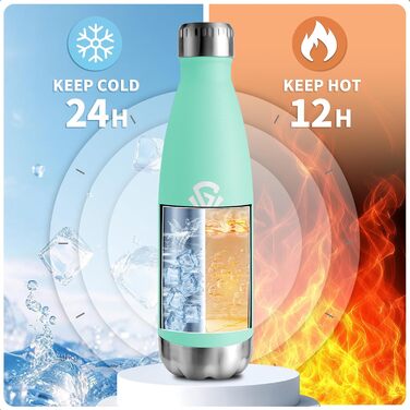 Термос-пляшка 750 мл, термокана з подвійними стінками, для газованої води, без BPA, витокозахисна, ізольована фляка з нержавіючої сталі для університету, роботи, подорожей, спорту, активного відпочинку, хлопчиків та дівчаток, темно-зелена