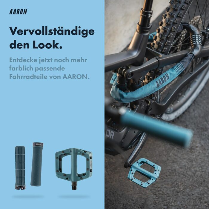 Замок для велосипеда AARON Lock One з 5-значним кодом, сталевий ланцюговий замок, високий рівень захисту, для електровелосипеда, гірського, трекінгового, туристичного та шосейного велосипеда (сіро-блакитний)