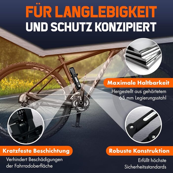 Складане велозамк з кодовим замком - надійний захист вашого велосипеда. Міцний замок з вуглецевої сталі, висока безпека та зручна підставка. Оригінальна модель.