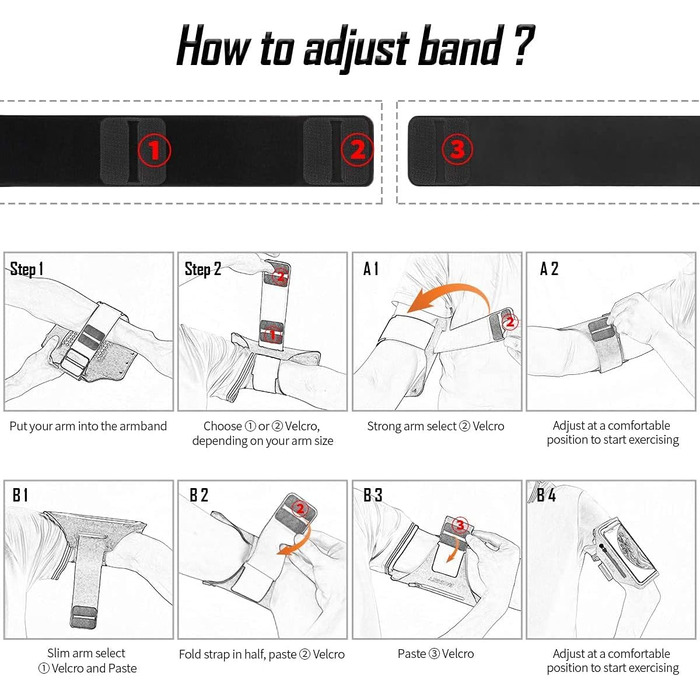 Спортивний браслет Haissky з кишенькою для навушників. Сумісний з iPhone, Huawei, Xiaomi, Galaxy. Сірий/Рожевий (до 6.9 дюймів)