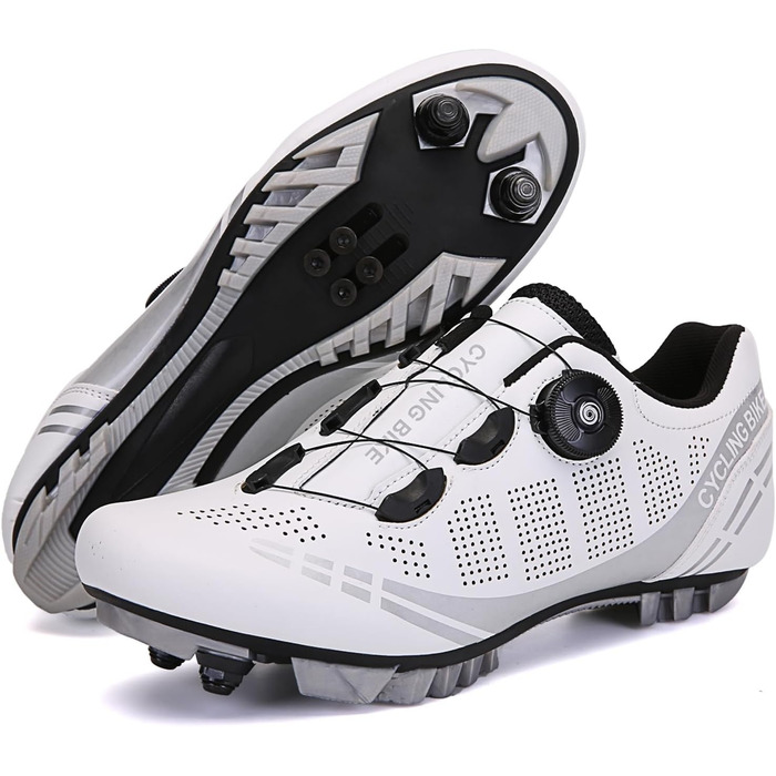 Чоловічі велотуфлі для гірського велосипеда, сумісні з Shimano SPD, 45 EU, білі