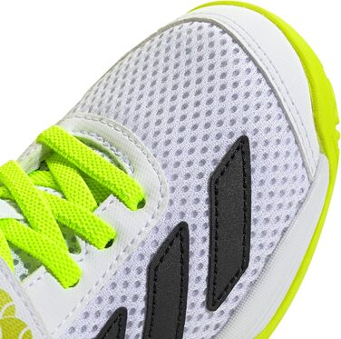 Дитячі тенісні кросівки adidas Courtflash Comfort для дітей, 28 EU, білий, чорний, лимонний, унісекс