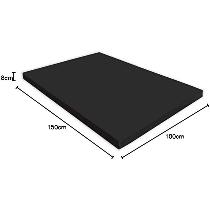 Гімнастичний мат NiroSport 150x100x8 см, м'який, водонепроникний, чорний – мат для фітнесу, тренувань, гімнастики, захисту підлоги