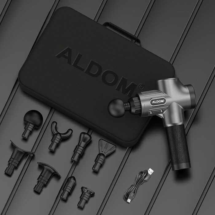 Електричний масажер для м'язів з 8 насадок та 30 рівнями швидкості - глибокий масаж