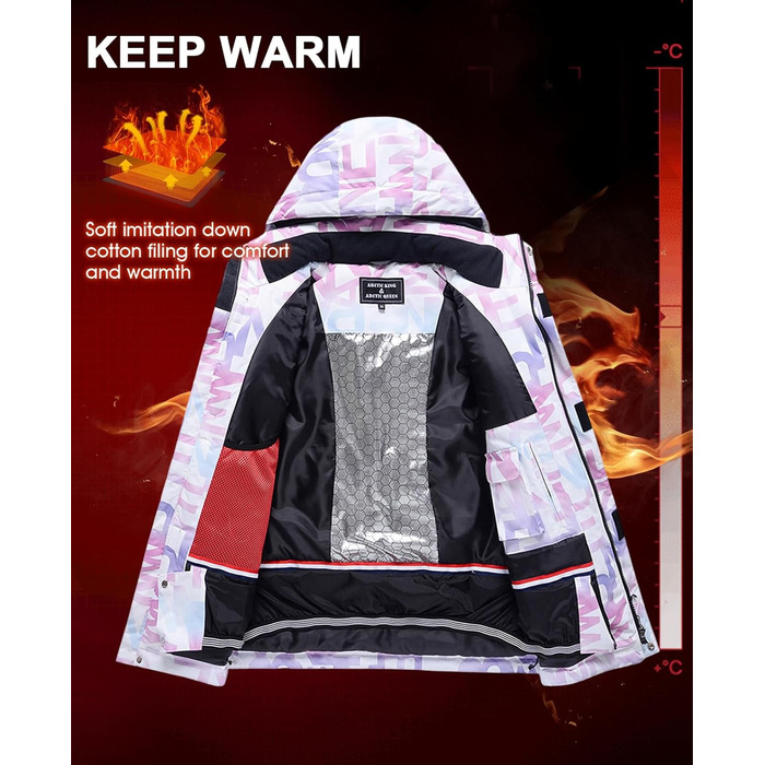 Жіночий гірськолижний костюм HOTIAN 2 частини: куртка та штани. Теплий водонепроникний гірськолижний комплект для сноубордингу та катання на лижах. Розмір XL. Модель 304+BK