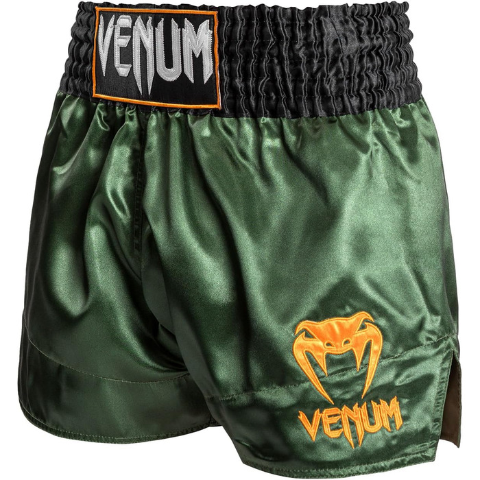 Шорти для тайського боксу Venum Classic Muay Thai (Зелений/Чорний/Золотий, M Slim)