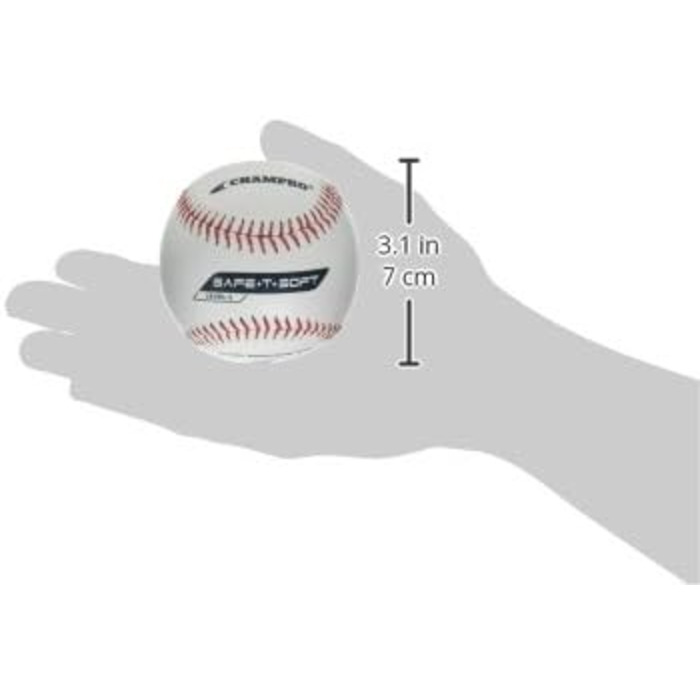 Бейсбольний м'яч Champro Safe-T-Soft (білий, 22.9 см, 12 шт.) - м'який, безпечний для тренувань