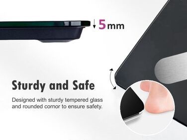 Вага NUTRI FIT для вимірювання жиру в тілі, розумна персональна вага з цифровим дисплеєм, вимірювання BMI, жиру, м'язів, води, склад тіла, LCD-дисплей, 150 кг, 26x26 см, чорний