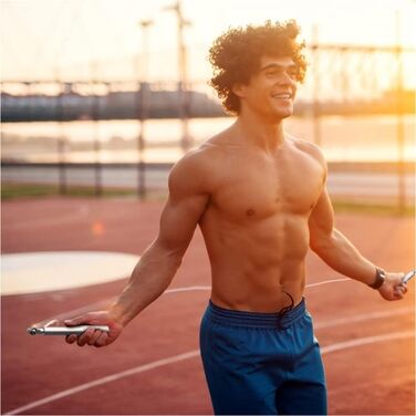 Спортивний стрибальний канат GORILLA SPORTS® (300 см), регульований, з антиковзаючими ручками, алюміній, чорний/сріблястий — швидкісний скакалка для фітнесу, боксу та дому, для дорослих