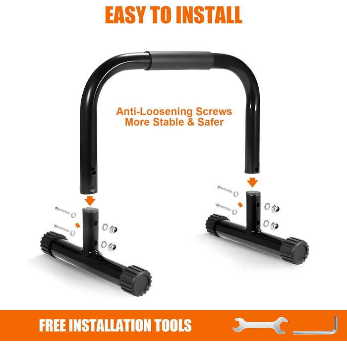 Паралелетки для віджимань та висіння, фітнес обладнання для дому та вулиці, Heavy Duty, протиковзаюча поверхня