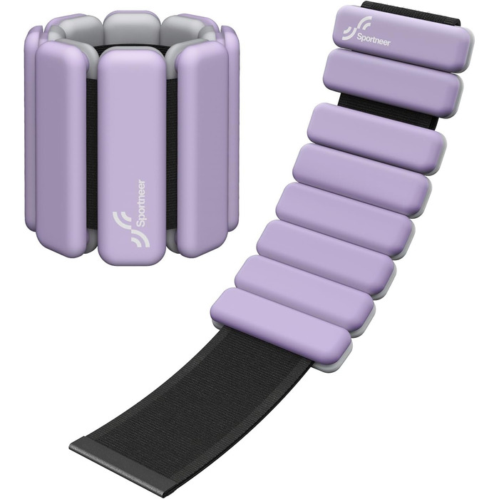 Набір манжет для ніг Sportneer 2 шт. (0,5 кг та 1 кг) для йоги, танців, аеробіки, фітнесу, ліловий