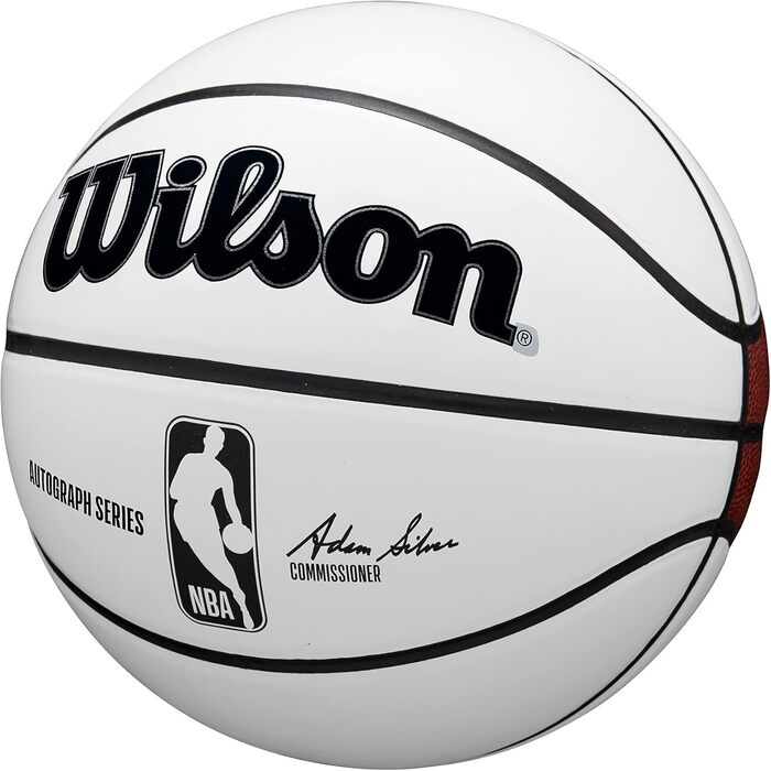 М'яч для баскетболу Wilson NBA з автографом, білий/коричневий, розмір 17.8-74.9 см