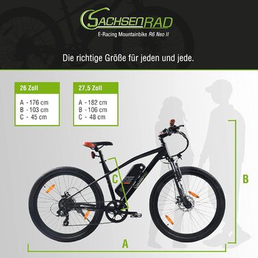 Електровелосипед SachsenRAD E-Racing R6 NEO II V2, 500 Вт·год, до 150 км, 21 кг, гібридні гідравлічні гальма, TÜV сертифікат, німецький дизайн, електричний гірський велосипед для чоловіків та жінок