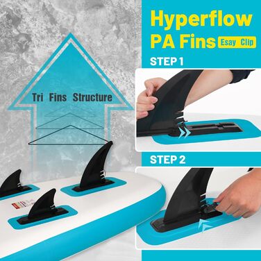 Надувний SUP Борд FunWater 320CM – Комплект для Сапбордингу: Весло, Рюкзак, 3 Ласти, Насос, Леєра. Підходить для початківців та досвідчених. 10' 6 – Оранжевий/Білий