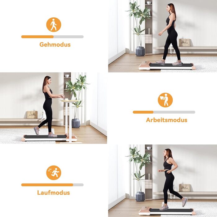 Бігова доріжка Walking Pad Lacuffy 2,5 к.с. для дому, до 136 кг, з керуванням через додаток, тренуваннями та мультиплеєрними забігами (золота, 80 см)