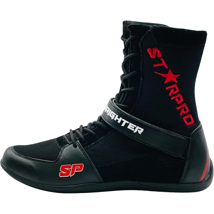 Боксерські чоботи Starpro Superior - для боксу, ММА, муай-тай, кікбоксингу, спарингу. Чорно-білі, розмір 48 EU, гумова підошва