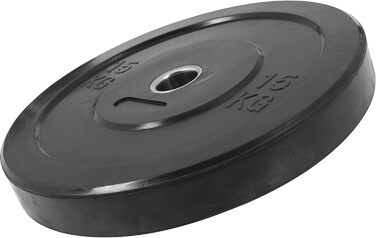 Олімпійські диски для штанги GORILLA SPORTS, гумові, чорні, 5-25 кг, 50 мм, нековзні