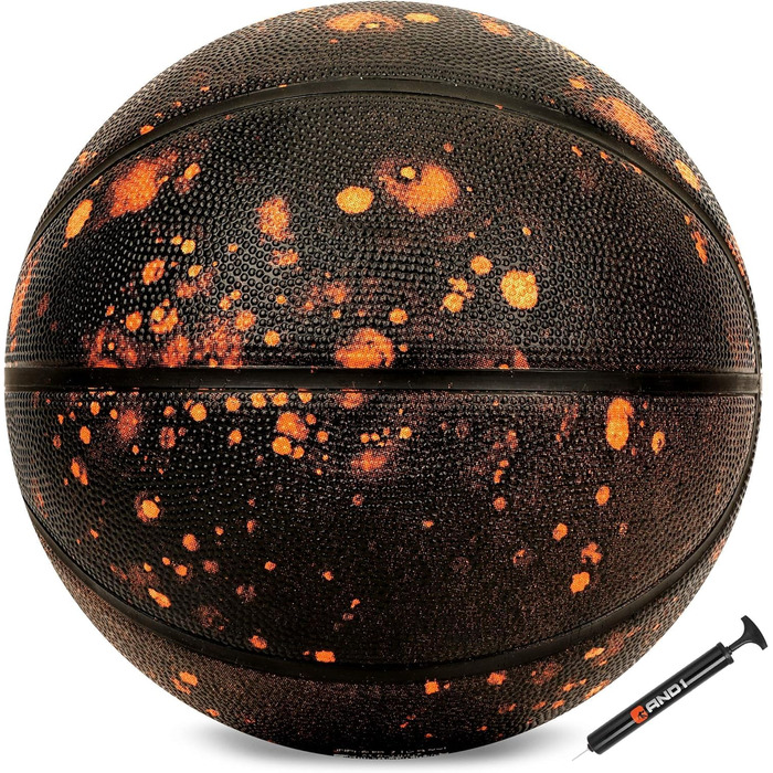 AND1 Chaos Basketball - офіційний розмір 7 (74,9 см), гума, Deep Channel Construction, Streetball, для гри в залі та на вулиці, Meteorit