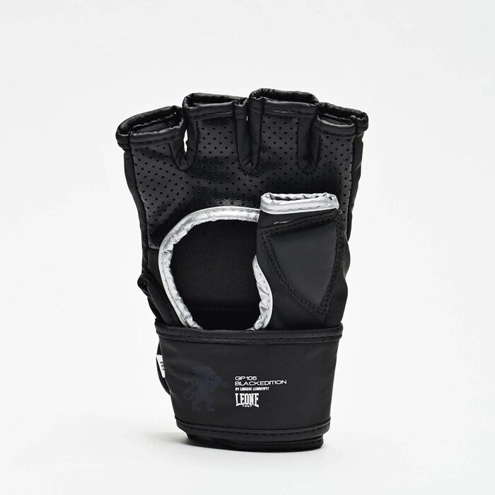 MMA рукавички Leone 1947 Black Edition з захистом великого пальця, вентиляцією, для греплінгу та фріфайту, розмір L, чорні