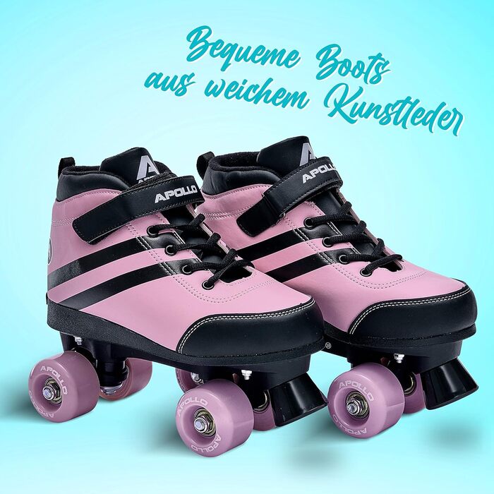 Дитячі ролики Apollo Disco Roller Soft з регульованим розміром, комфортні жіночі ролики, ролики для дівчаток та жінок 31-42, трендові ролики для дітей та дорослих M (35-38) Рожевий Revolution