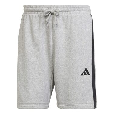 Чоловічі шорти Adidas Essential Three Stripes French Terry, сірі з чорними смугами, розмір XL