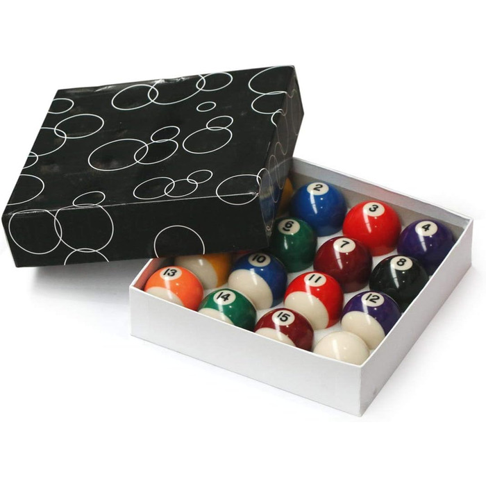 Набір для більярду Homegames: кулі з точками та смужками, 50.8 мм, для змагань (розмір UK)