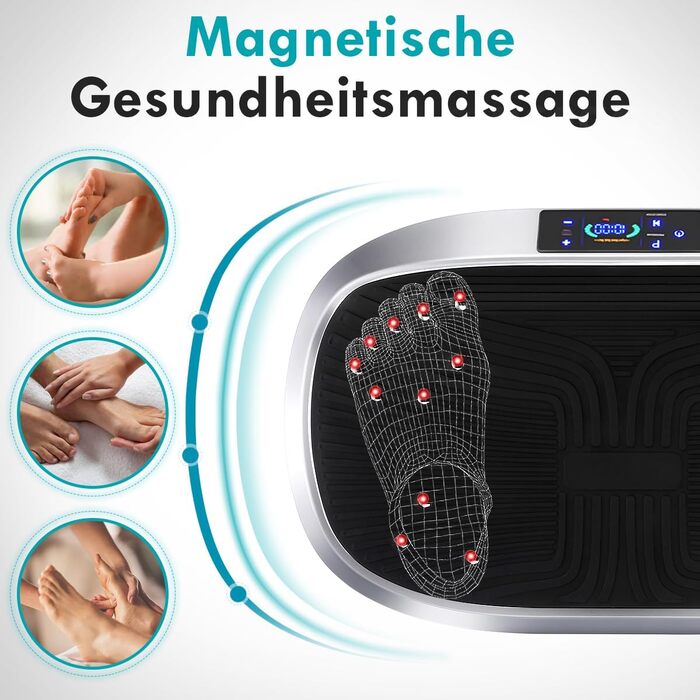 Вібраційна платформа для дому Sport - 6 програм, для м'язів та схуднення, срібна