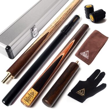 CUESOUL 57' Ручний Більярдний Кістик Снукер з Міні Подовжувачем Рукоятки, Алюмінієвий Кофр, Karella D305