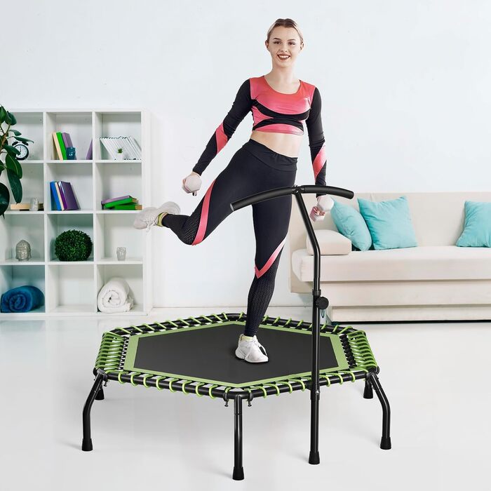 Міні-батут для дорослих, 101.6 см/121.9 см, для фітнесу та занять, Indoor/Outdoor, зелена поперечина 121.9 см