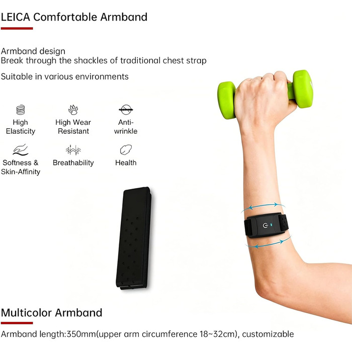 Датчик пульсу CHILEAF HRM з ANT+ та Bluetooth, IP67, 60 годин роботи, сумісний з Polar, Wahoo, Zwift