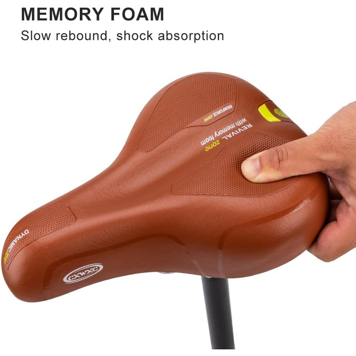 Велосипедне сідло CXWXC з Memory Foam, ергономічне, водонепроникне, амортизуюче, 26 x 18,5 см, для MTB, унісекс, коричневе