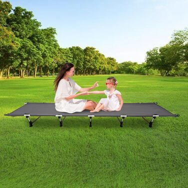 Розкладне ліжко для кемпінгу, туристичне ліжко-крісло, 190x65x15 см, з сумкою, до 150 кг
