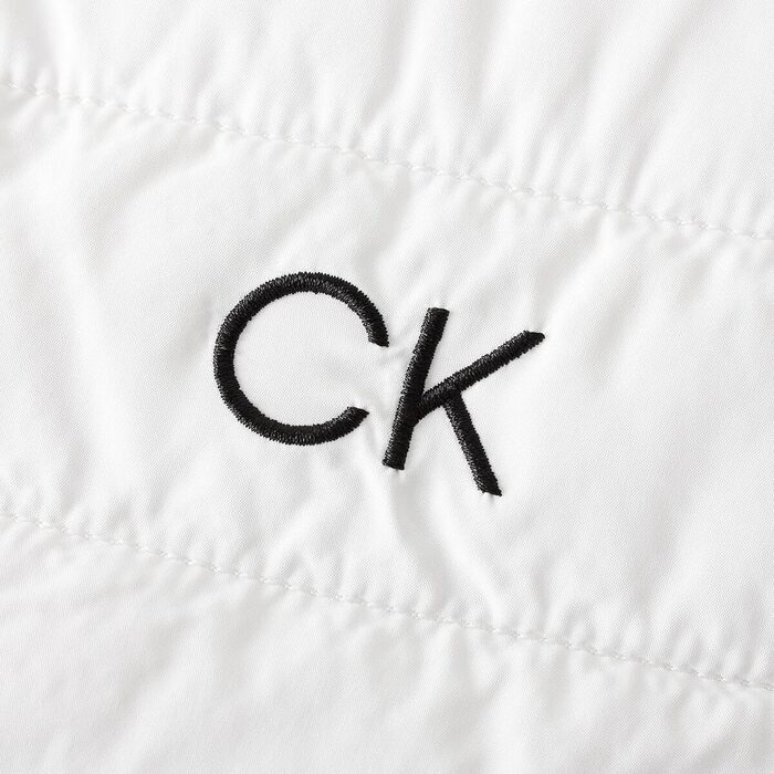 Чоловіча гібридна флісова куртка Calvin Klein з коміром-стійкою, біла, розмір XXL