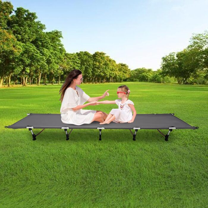 Розкладне ліжко для кемпінгу, туристичне ліжко-крісло, 190x65x15 см, з сумкою, до 150 кг