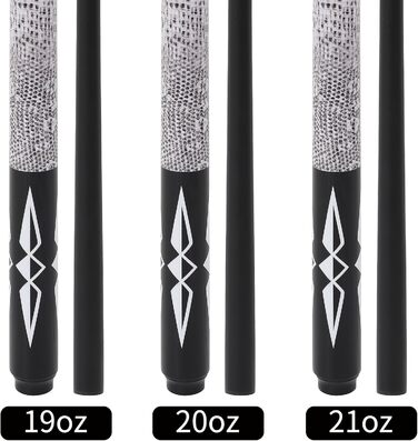 Більярдні кийки Dysdensa з фібергласу та графіту, вага 510-595 г, довжина 147 см, білі (3 шт.)