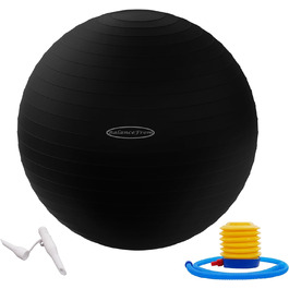 Фітбол BalanceFrom XL, 68-75 см, чорний: для фітнесу, йоги, пологів. Витримує 907 кг. З насосом.