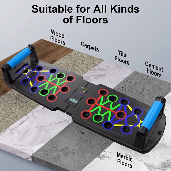 Багатофункціональна дошка для віджимань 30-в-1 з автоматичним лічильником, складаний тренажер для дому (груди, плечі, спина, трицепс) для чоловіків та жінок
