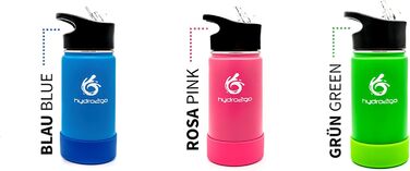 Дитяча термос-бутилка з нержавіючої сталі hydro2go 350 мл Pure Pink, без BPA, 2 кришки (з трубочкою та спортивна), герметична