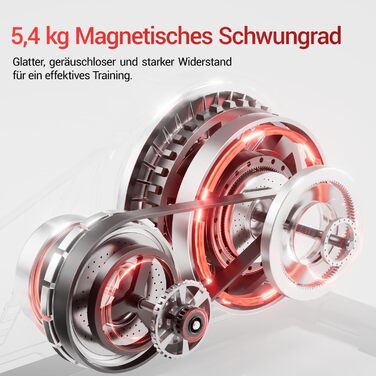 Крос-тренажер CURSOR для дому з 16 рівнями опору, ультратихий магнітний еліпс, довжина кроку 40 см, датчики пульсу, LCD-дисплей, вантажопідйомність 159 кг, помаранчевий