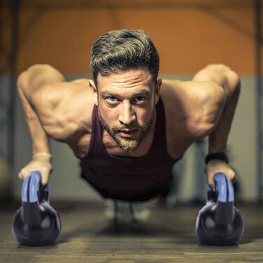 Гиря Body & Mind 2-20 кг для фітнесу та силових тренувань, пластикова професійна гантеля-гиря