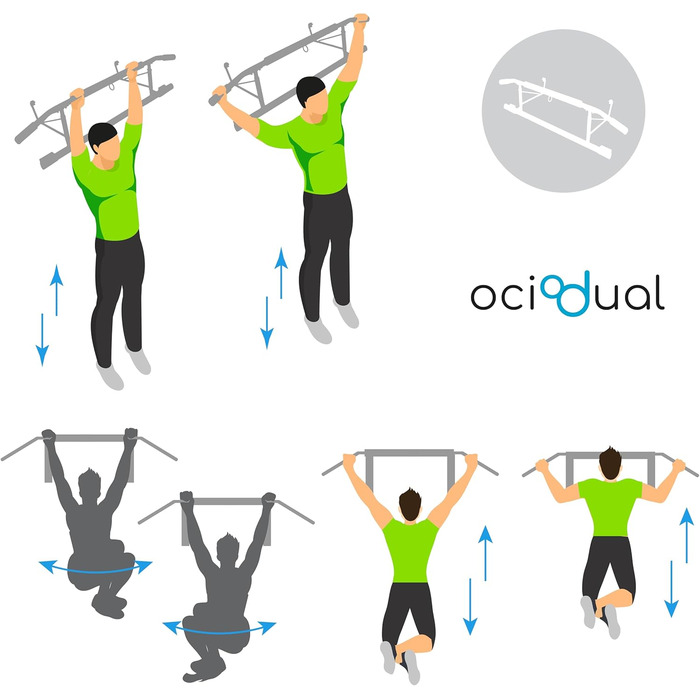 Рештокран для дверей OcioDual: турнік, петлі для підвіски, домашні тренування, фітнес
