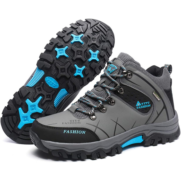 Чоловічі трекінгові черевики для хайкінгу та бігу, чорно-сі, розмір 44 EU, водонепроникні