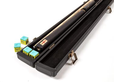 Більярдний кий Riley England RES-7 з жорстким кейсом, 3/4, ебенholz з 9.5 мм наконечником, 145 см, чорний/клен