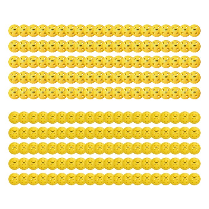 Набір для піклболу OZO: м'ячі з 40 отворами (ін'єкційний жовтий, для гри в приміщенні та на вулиці)