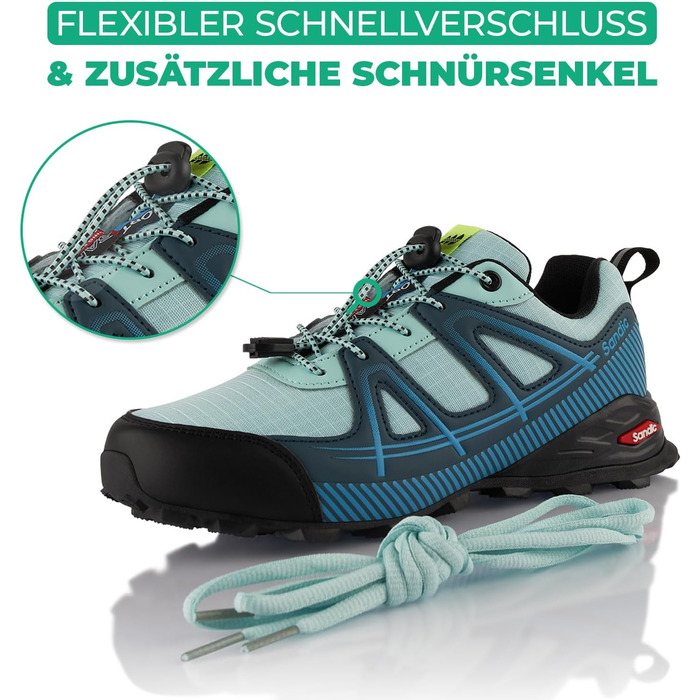 Черевики для трекінгу та трейлраннінгу для жінок та чоловіків, дихаючі, 45 EU, блакитні