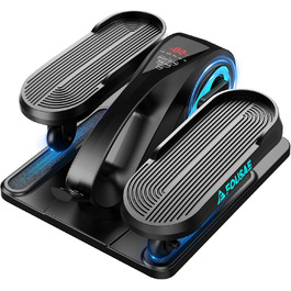 Еліптичний тренажер під стіл для дому, 2 в 1 електричний крос-тренажер з 15 швидкостями та 3 автоматичними режимами, педальний тренажер для літніх людей з пультом дистанційного керування, тихий та портативний тренажер для ніг, синій, 15 швидкостей + 3 автоматичні рівні