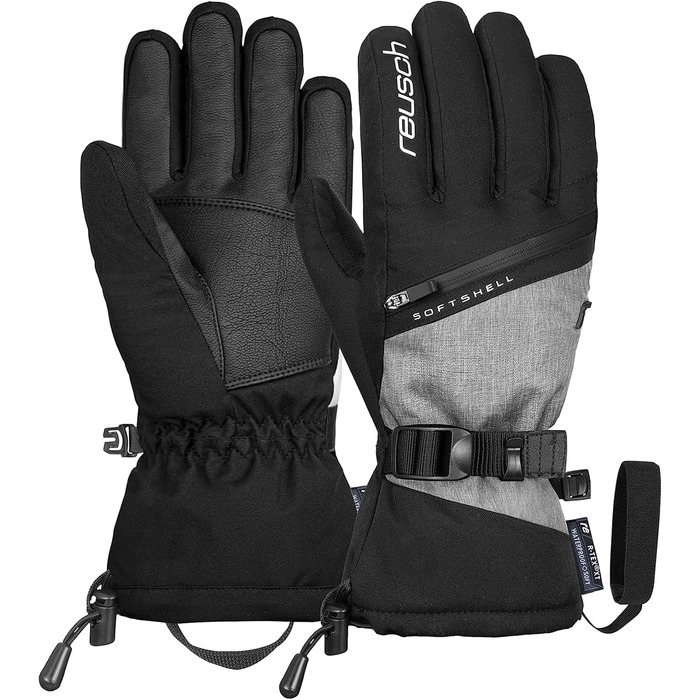 Жіночі рукавички Reusch Demi R-tex Xt, надтеплі, водонепроникні, дихаючі, чорні/сірі, розмір 6.5